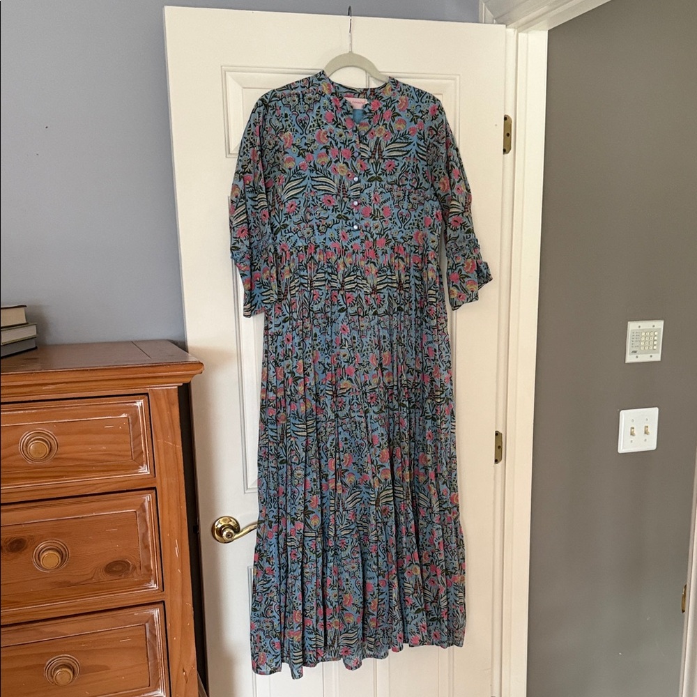 Floral Blue and Pink Women's Dress
